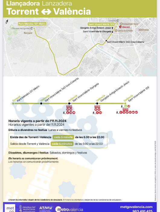 Autobuses sustitutivos Metro Torrent-Valencia